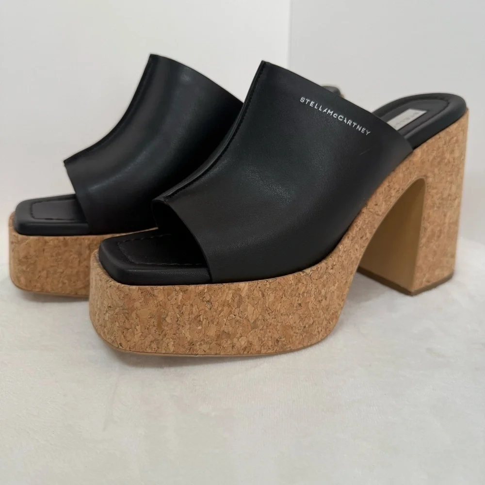 Stella McCartney Skyla Alrer Eco Platform Block Heel Slide Sandal